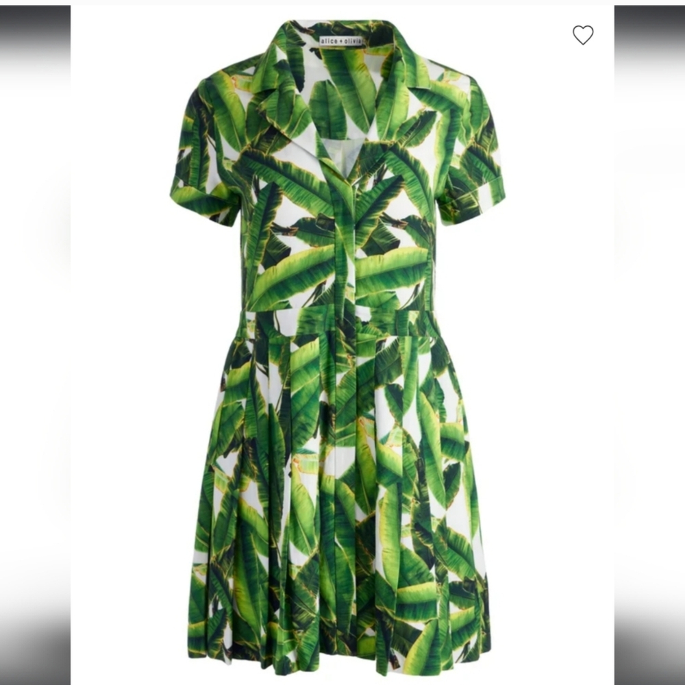Alice + Olivia Tamala dress banana leaves